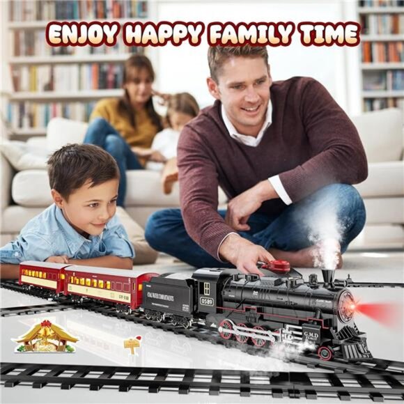 Hot Bee Train Set for Boys, Alloy Remote Control Train Sets with Steam - Picture 9 of 16